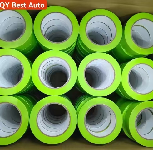 High temperature automotive green/yellow /white /orange  crepe paper refinish painters masking tape for car automotive painting 